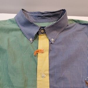 LAST CHANCE Ralph Lauren 3X Button Down Multicolor Gingham Shirt Mens 3XL Plaid